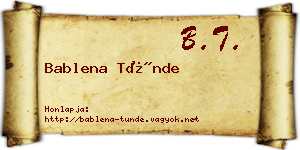 Bablena Tünde névjegykártya